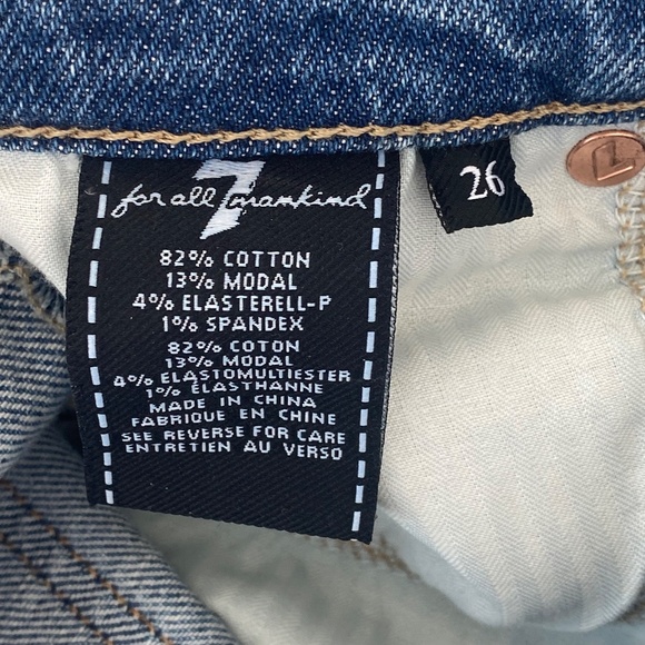 7 For All Mankind jeans Luxe Vintage Ankle Skinny Flora Beaded Fringe 26 - Picture 14 of 15